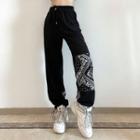 Paisley Print Panel Cropped Harem Pants