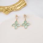 Rhinestone Flower Dangle Earring E2950 - As Shown In Figure - One Size