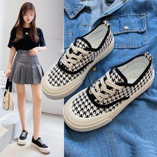 Houndstooth Lace-up Sneakers ( Various Designs )