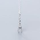 925 Sterling Silver Eiffel Tower Necklace Silver - One Size