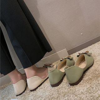 Bow  Faux Leather Flats
