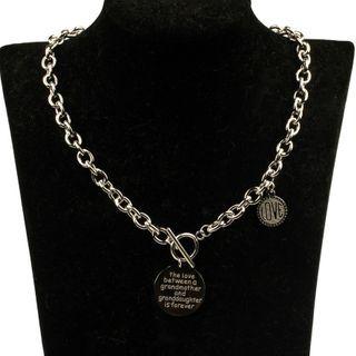 Lettering Pendant Chain Necklace Silver - One Size