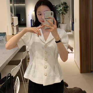 Tweed Short-sleeve Single-breasted Jacket
