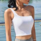 Cropped One-shoulder Sports Tank Top