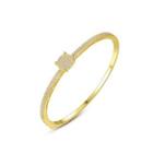 Fashion Simple Plated Gold Geometric Round Bracelet With Cubic Zirconia Golden - One Size