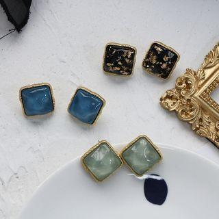 Square Resin Ear Stud