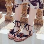 Floral Beaded Sandals