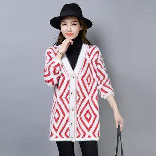 Print Fluffy Cardigan