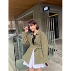 Multi-pocket Shirt Jacket With Sash
