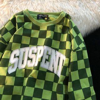 Lettering Check Sweatshirt