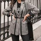Chevron Print Single-breasted Blazer