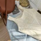 Eyelet Lace Camisole Top Off-white - One Size