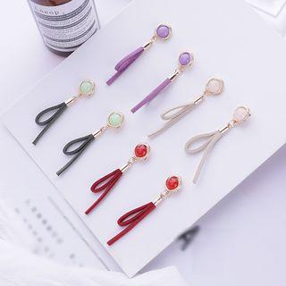 Resin Bead Faux Suede Dangle Earring