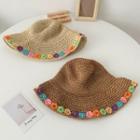 Embroidered Flower Foldable Sun Hat