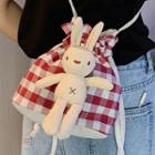 Rabbit Doll Plaid Bucket Bag