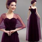 One Shoulder A-line Evening Gown