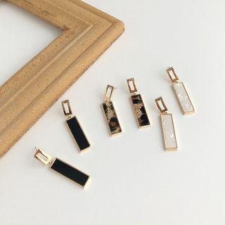 Leopard Print / Plain Bar Dangle Earring