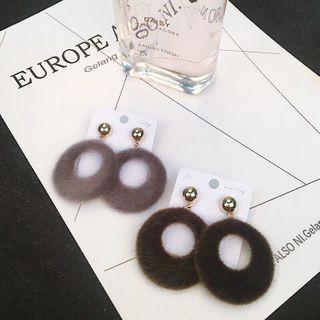 Chenille Hoop Drop Earring
