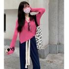 Ribbed Cardigan / High Waist Wide Leg Sweatpants