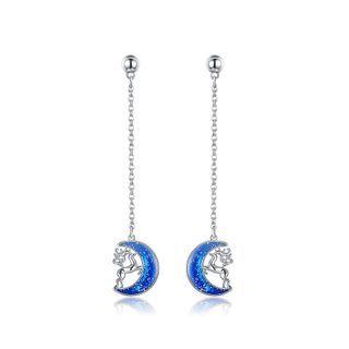 Blue Moon Elk Earrings Silver - One Size