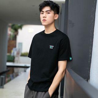 Short-sleeve Battery Embroidered T-shirt