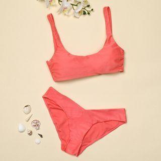 Plain Ribbed Bikini Set