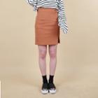 Buckle-waist Mini Skirt