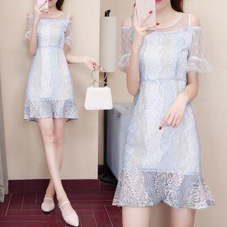Lace Cutout A-line Dress