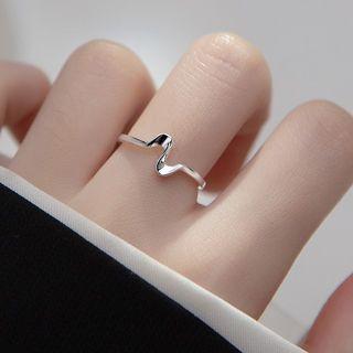Heartbeat Sterling Silver Open Ring Silver - One Size