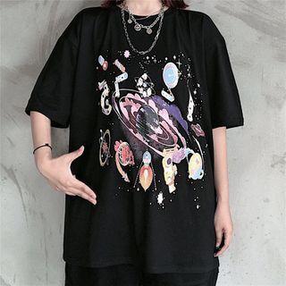 Space Printed Short-sleeve T-shirt
