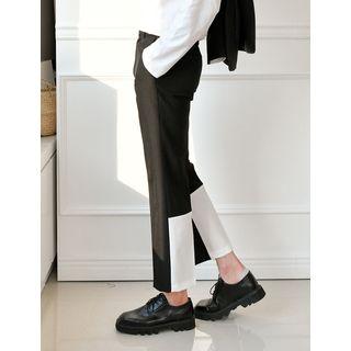 Contrast-panel Cropped Dress Pants