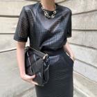 Short-sleeve Perforated T-shirt / Skirt