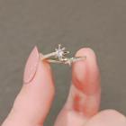 Rhinestone Star Open Ring Ly1141 - Ring - Gold - One Size