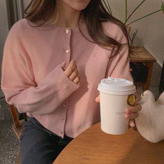 Heart-button Knit Cardigan