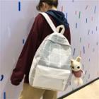 Plaid Panel Canvas Backpack / Bag Charm / Set