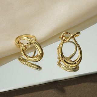 Wirework Alloy Earring / Rhinestone Alloy Earring