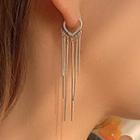 Alloy Fringed Earring 1 Pair - Earring - Tassel - Silver - One Size