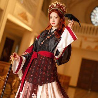 3/4-sleeve Hanfu Top / Long-sleeve Top / Maxi A-line Skirt
