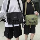 Canvas Flap Crossbody Bag / Chimpanzee Bag Charm