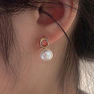 Faux Pearl Drop Earring 1 Pair - Stud Earring - White - One Size