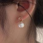 Faux Pearl Drop Earring 1 Pair - Stud Earring - White - One Size