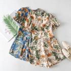 Short-sleeve Floral Romper