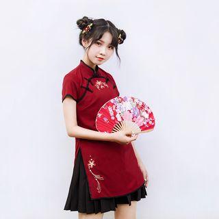 Traditional Chinese Short-sleeve A-line Dress