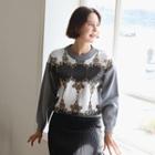 Sequined Printed Sweater