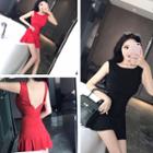 Sleeveless Open-back A-line Mini Dress