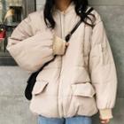 Padded Bomber Jacket Almond - One Size