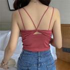 Cross-back Perforated Camisole Top