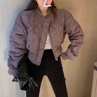 Cropped Padded Baseball Jacket