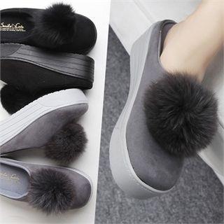 Faux-fur Platform Sandals