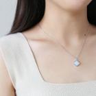 925 Sterling Silver Square Stone Pendant Necklace